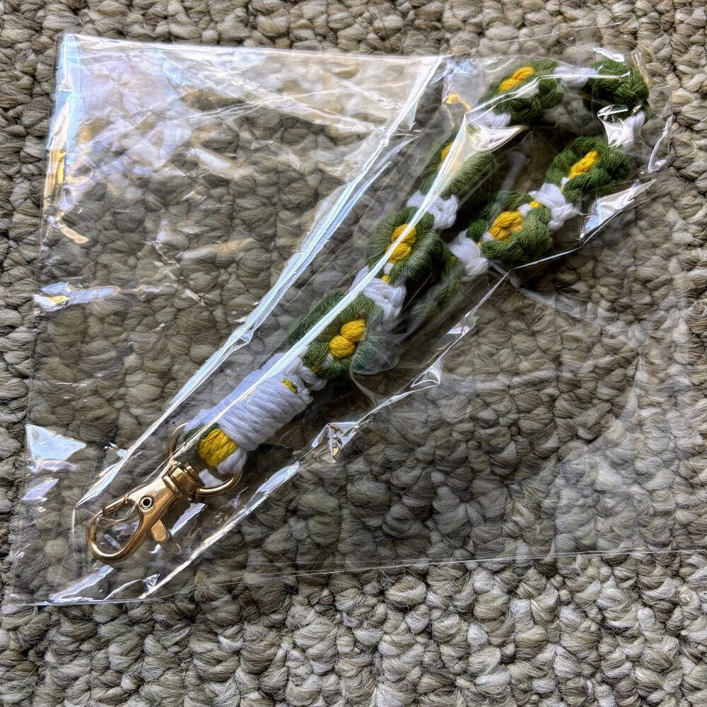 Brand New Boho Macrame Wrist Lanyard/Keychain